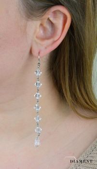 Kolczyki Srebrne długie ślubne Swarovski DIA-KLC-KR 493. Ślub to jeden z najważniejszych wydarzeń w życiu kobiety 👰. Srebrne kolczyki wiszące (3).JPG